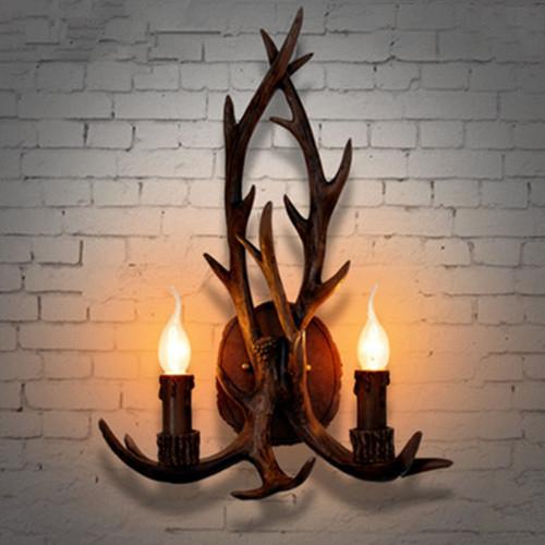 Vintage art deco wall resin lamp led lights wall antler lamp 4