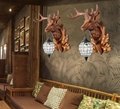 Resin animal deer wall mount light for outdoor balcony decor with light bulb