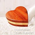 Acacia Wood Two Color Heart Shape Pet Loss Cremation Ashes Urn Box