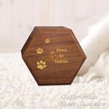 Matte Walnut Color Birch Wood Hexagon Shape Pet Loss Cremation Ashes Urn Box for