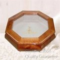 Matte Walnut Color Birch Wood Hexagon Shape Pet Loss Cremation Ashes Urn Box for