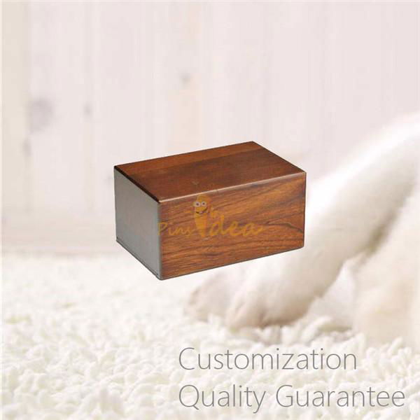 Traditional Rich Cherry MDF Wood Pet Funeral Supplies Cremation Ashes Urn 2