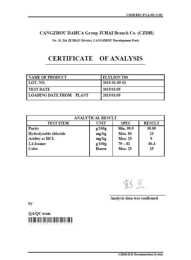 TOLUENE DIISOCYANATE (TDI 80/20) 2