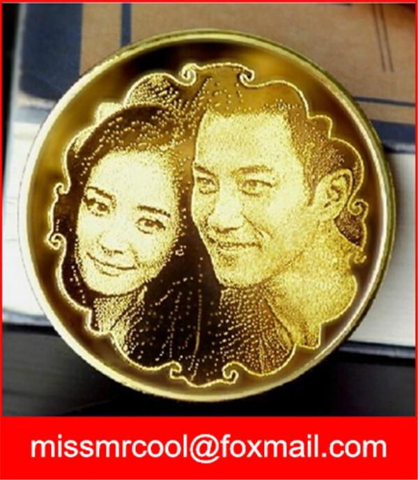 Valentine day gift for GF BF wife husband custom made pictures on coin 2