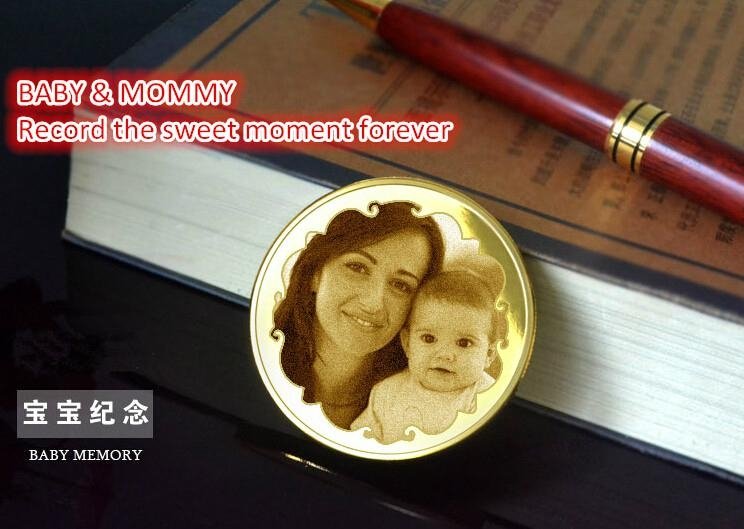 Valentine day gift for GF BF wife husband custom made pictures on coin 4