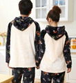 2015 flannel Pajama couple suits Long-sleeved leisure homewear 4