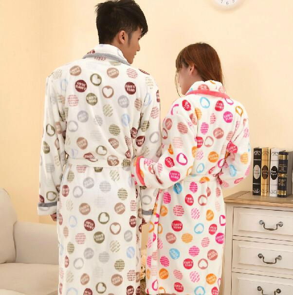 Valentine gift winter thickening couples pajama sets sleepwear dress pajamas  2