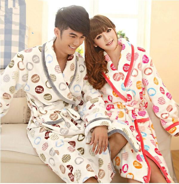 Valentine gift winter thickening couples pajama sets sleepwear dress pajamas 