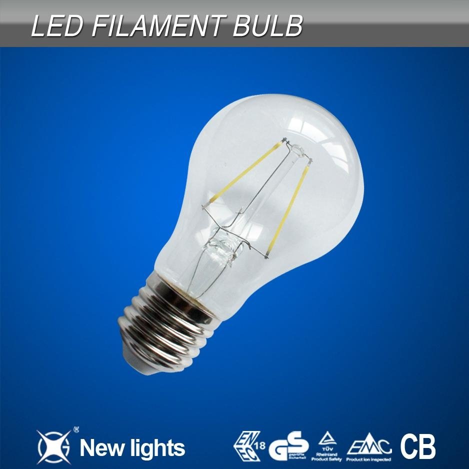 newest products 2w e27 A60 led filament bulb