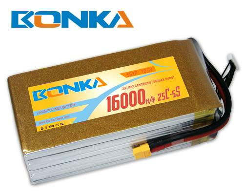 : Bonka-16000mah-5S1P-25C muticopter lipo battery