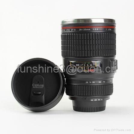 caniam 28-135mm 3rd black camera lens portable coffee cup