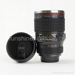 caniam 28-135mm 3rd black camera lens portable coffee cup