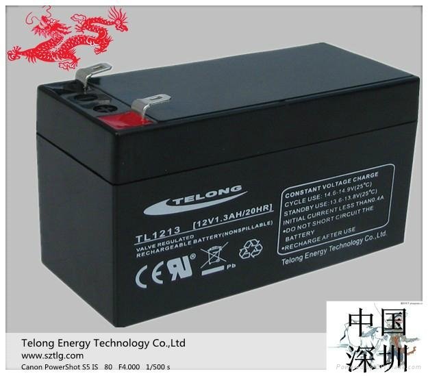 12V UPS Battery-TELONG 12V1.3Ah-Rechargeable Lead-Acid Battery