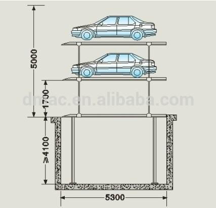 Two levels car parking lift  high quality double deck park 3