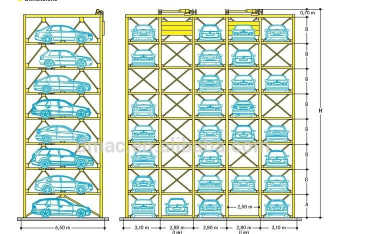 3 to 8 level space saving parking system automated car stacking system  2