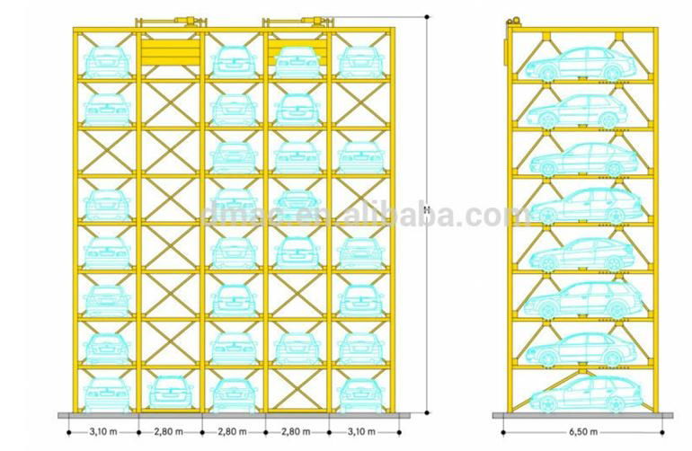 3 to 8 level space saving parking system automated car stacking system  3