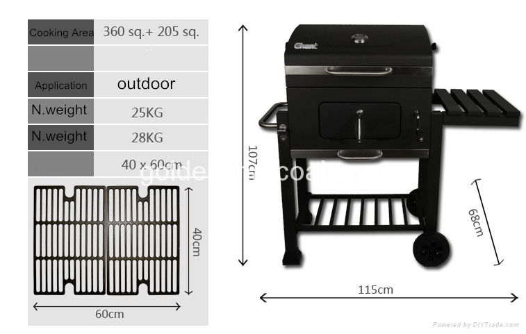 New BBQ charcoal grill charcoal BBQ grill YW4525 3