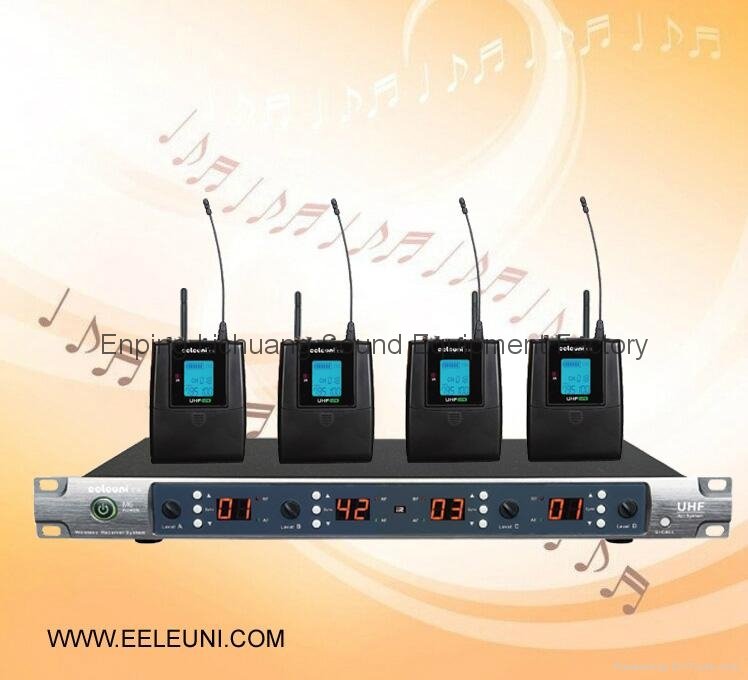 Infrared Automatic Frequency UHF Four Channels Wireless Microphone 3