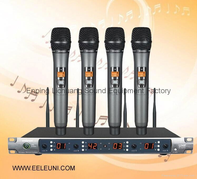 Infrared Automatic Frequency UHF Four Channels Wireless Microphone 4