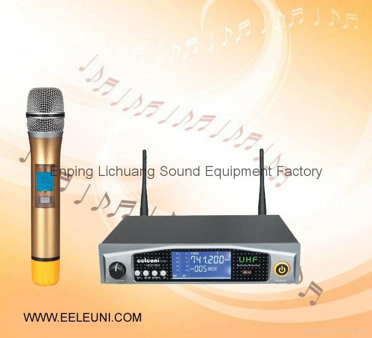 Small and Exquisite UHF Dual Channels True Diversity Wireless Microphone 3