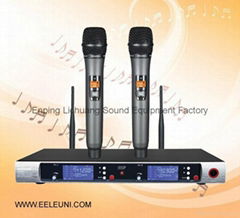 High Quality Sound UHF LCD Dual Channel Wireless Microphone