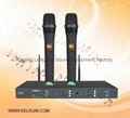 Classics and Concise Professional UHF Pll Dual Channels Wireless Microphone