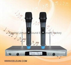 Professional VHF Quartz Crystal Dual Channels Wireless Microphone