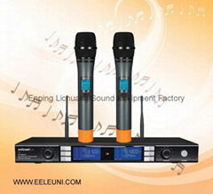 UHF&Pll Synthesized Dual Channels Wireless Microphone