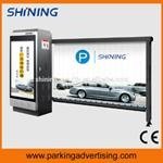 Automatic parking barrier for advertisement