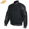 Varsity jacket with leather sleeves