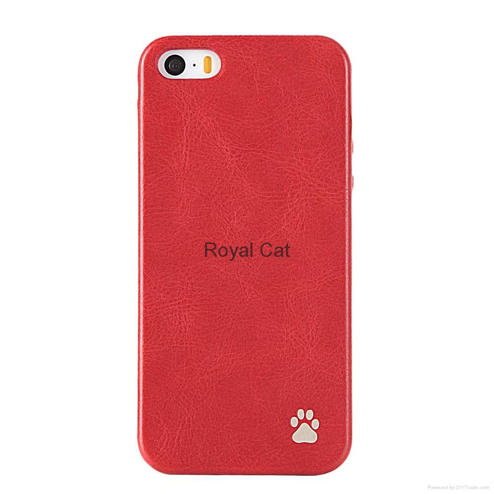 Royal cat Iphone 5s Genuine leather case  2