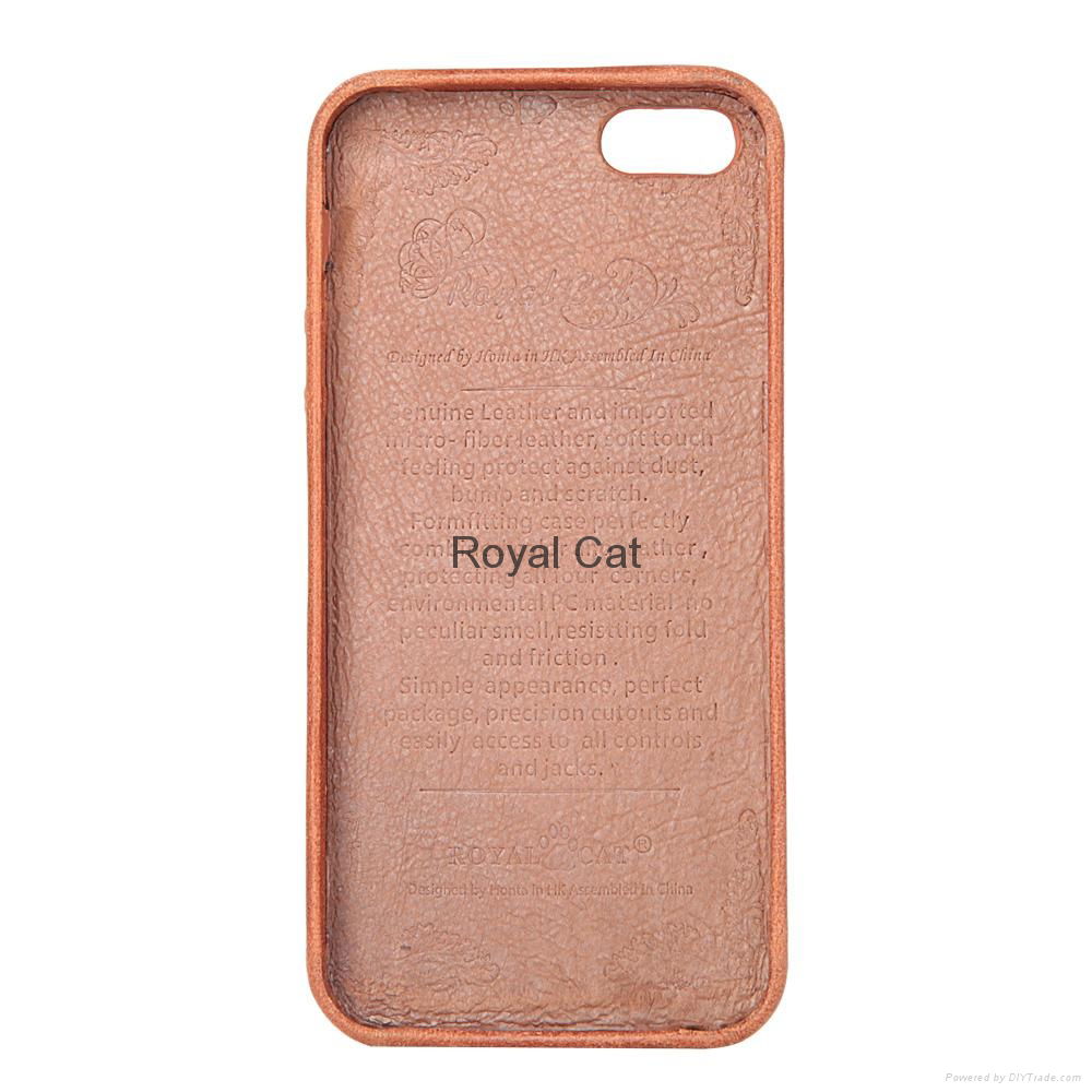 Royal cat Iphone 5s Genuine leather case  4