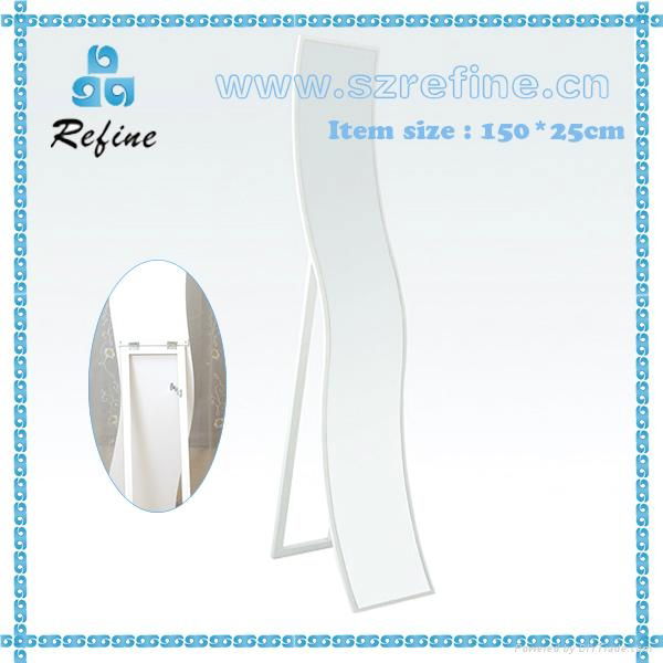 Waved 'S' style beauty cosmetic standing aluminum mirror 2
