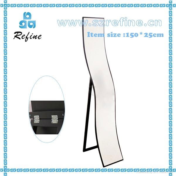 Waved 'S' style beauty cosmetic standing aluminum mirror 3