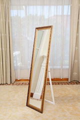 European style flower frame elegant folding lighted floor mirror