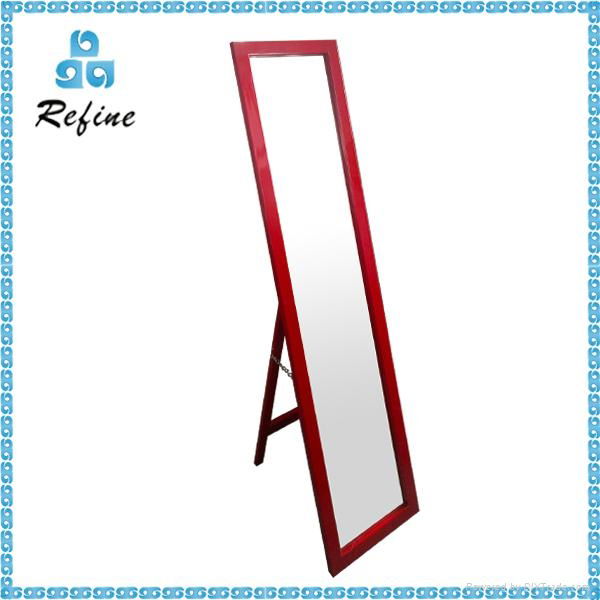 Modern make up colored wooden framed mirror 3