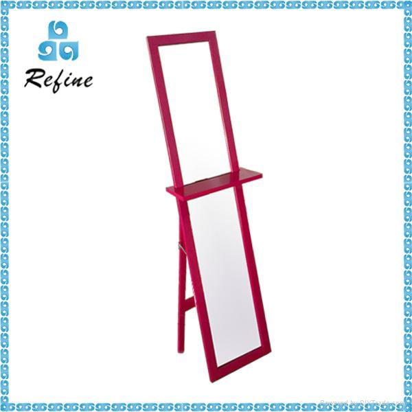 Modern make up colored wooden framed mirror 2