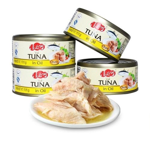  Canned tuna chunks in vegetable oil   3