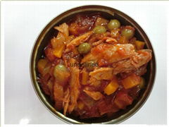 Canned fish with vegetables