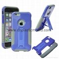 PC+Silicone Phone Case with bracket for Iphone