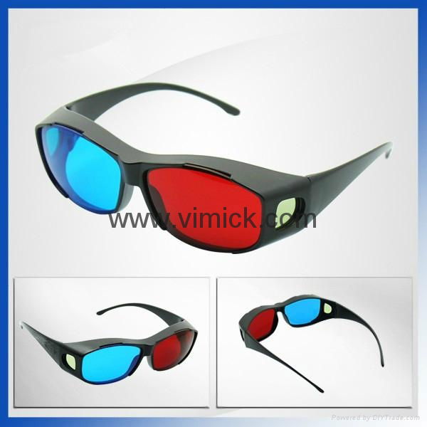 Plastic Anaglyph Red Blue Cyan 3D Vision Plastic Glasses For 3D Movies And Games 2