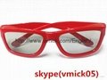 Red Full ABS Frame Plastic Passive Circular Polarized Cineme 3D Glasses 