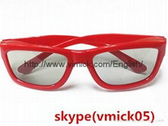 Red Full ABS Frame Plastic Passive Circular Polarized Cineme 3D Glasses