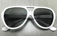 2016 Unique Fashion White Big Reusable Circular Polarized 3D Eyewear