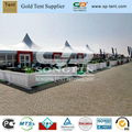 20x50m clear span marquee with Twin 5m pagoda tents 2