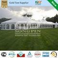 20x50m clear span marquee with Twin 5m pagoda tents 5