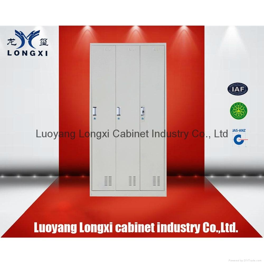High quality 3 door steel cabinet metal filing cabinet iron locker 3