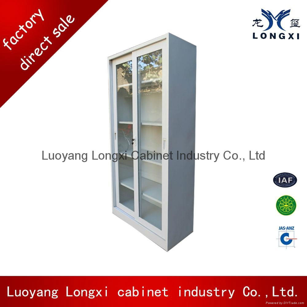 Modern office file storage full high steel sliding door cabinet