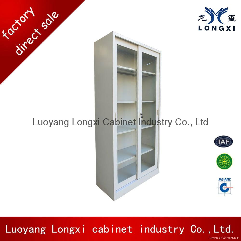 Modern office file storage full high steel sliding door cabinet 4