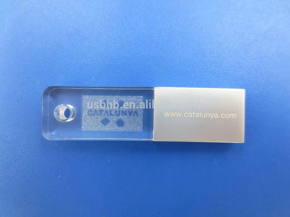 Crystal Material Usb Flash Drive with inside engrave logo  4